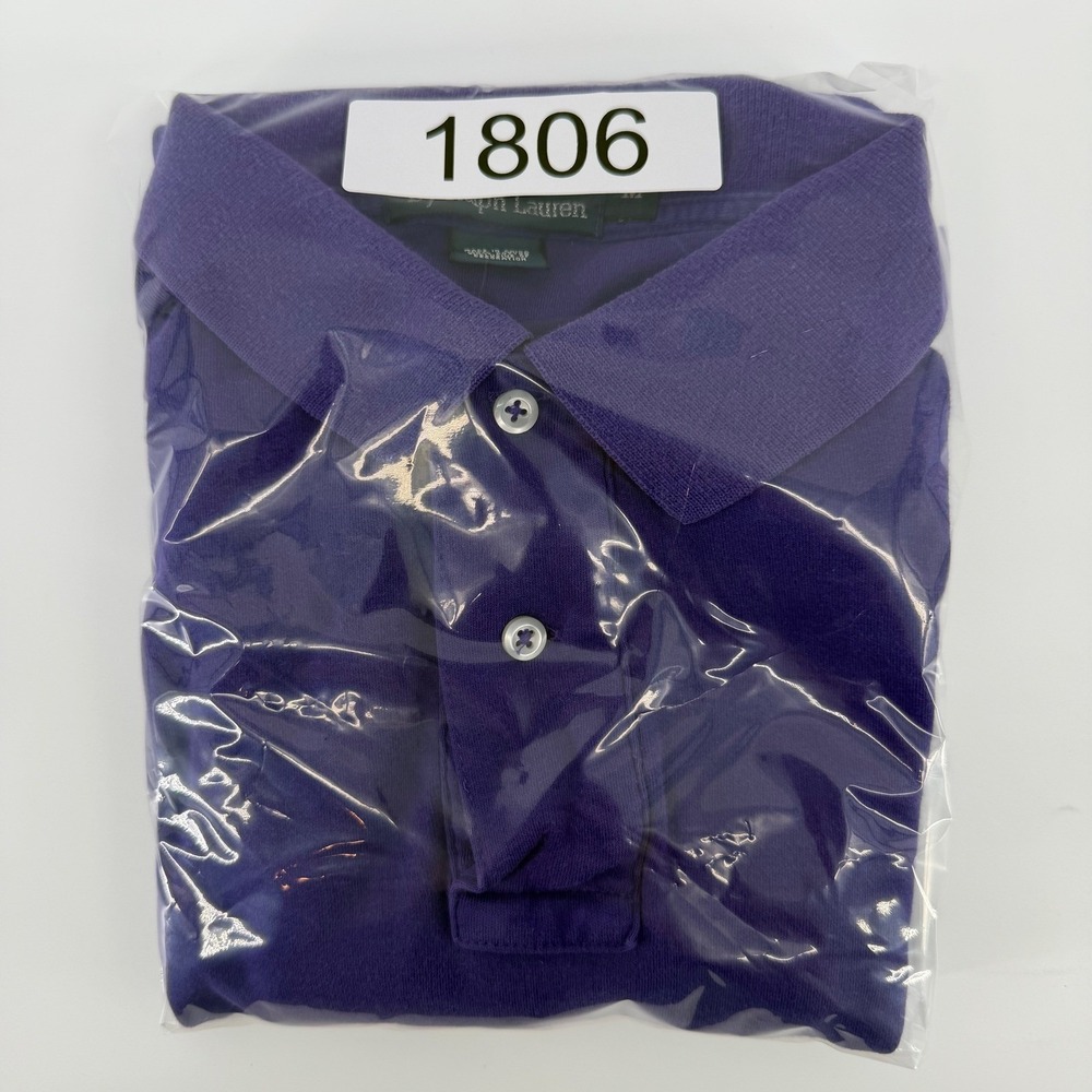 Polo Ralph Lauren Polo Shirt Mens M Purple Short Sleeve Embroidered Pony Logo - Picture 12 of 12